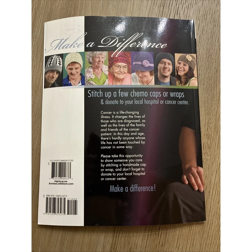 Annies Attic 871044 CHEMO CAPS & WRAPS crochet soft 80pg book designs 2013